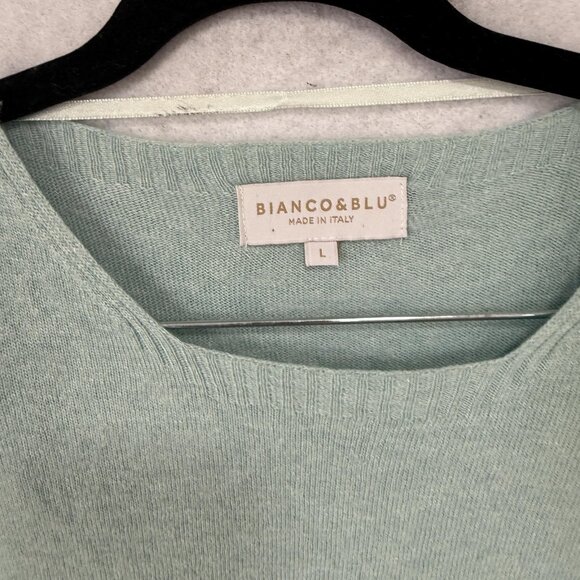 Bianco & Blu Sweater Womens Large Mint Green Cashmere Silk Wool Blend Made Italy - Picture 4 of 9